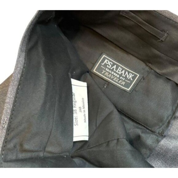 Jos A Bank Suit Separate Dress Pant Trousers Unhemmed Mens Size 38 Gray Unhemmed - Picture 3 of 8